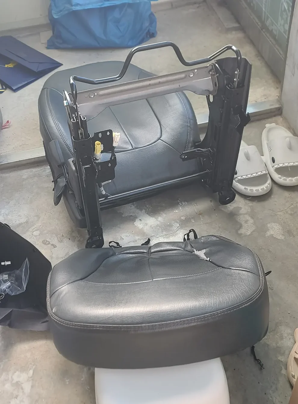 열선시트 없는 차량, 시트 분해 후 열선 패드 DIY 장착기